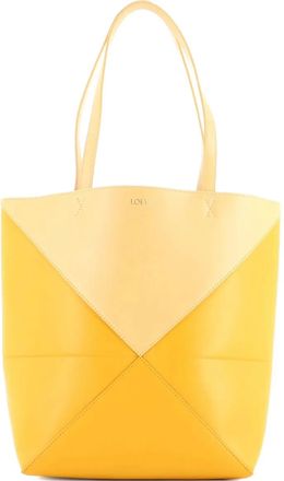 Loewe Puzzle Fold Leather Medium tote bag - Geel