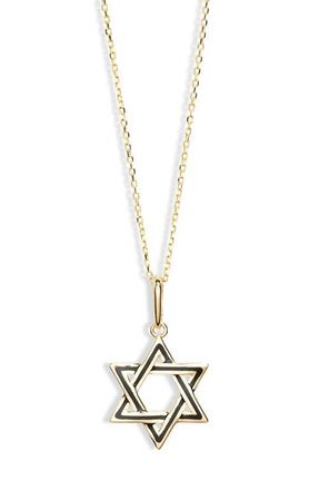 Bony Levy 14K Gold Star of David Pendant Necklace in 14K Yellow Gold at Nordstrom, Size 18