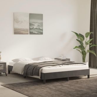 vidaXL Vidaxl - Estructura De Cama Sin Colch&oacute;n Terciopelo Gris Oscuro 140x200cm