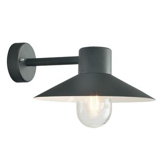 Netlighting Lund 1 Light Outdoor Fisherman Dome Wall Lantern Light Black IP55 E27