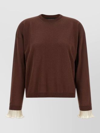 Fabiana Filippi sweater crew neck contrast ribbed long sleeves