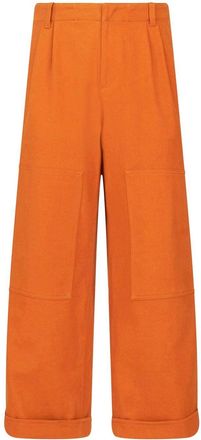 Etro wide-leg cropped trousers - men - Cotton/Elastane - 46 - Orange
