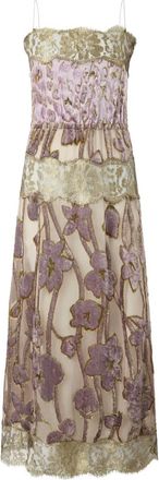 Roberto Cavalli Jurk met bloemen patroon - Beige