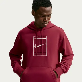 Nike Mens Court Slam Dri-FIT Fleece Tennis Hoodie in Red | IM6637-677