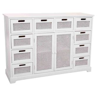 Wanderlust Deco Wanderlust Deco - Aparador De Madera Y Rejilla Blanco 113x33x78.5