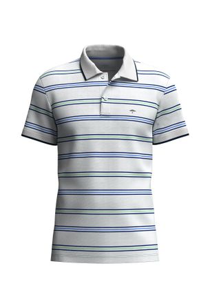 Fynch-Hatton Poloshirt FYNCH-HATTON, Herren, Gr. 4XL, weiss (wei&szlig;), Piqu&eacute;, Obermaterial: 100% Baumwolle, gestreift, h&uuml;ftbedeckend, Rundhals, angesetztes B&uuml;ndchen, 