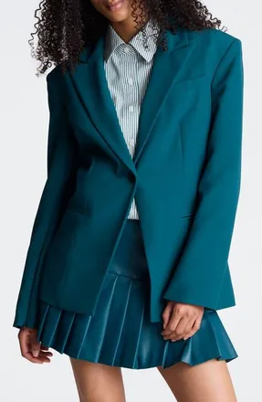 Kenneth Cole Slim One-Button Blazer in Teal Dusk at Nordstrom, Size 10