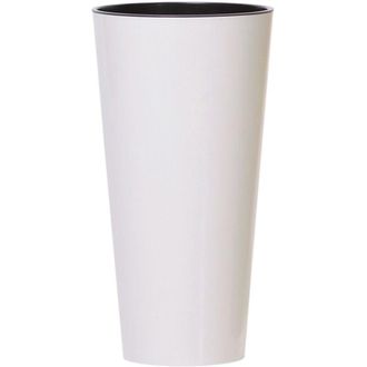 Prosperplast Maceta Brillo Tubus Slim 64l., Dimensiones (mm) 400x400x762, Color Blanco