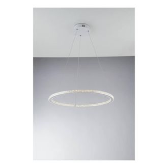 Netlighting Bryant Integrated LED Circular Crystal Pendant Light 4000K in White