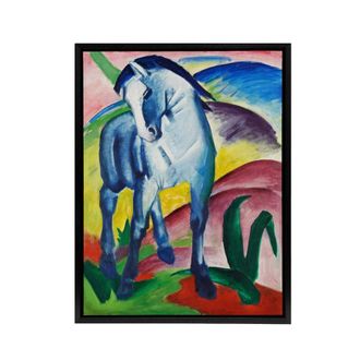 Artery8 Marc Franz Blue Horse I Framed Canvas Abstract Wall Art Print | Size: W24 x H32