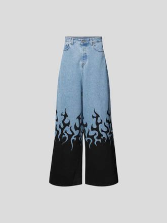 VETEMENTS Jeans mit Motiv-Print in Jeansblau, Gr&ouml;&szlig;e 29