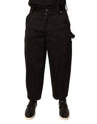 Dolce & Gabbana Cotton Mid-Waist Cropped Trousers - Black