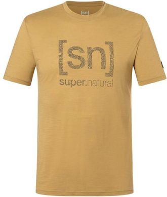 super.natural Logo Lines Tee Merinoshirt f&uuml;r Herren | beige