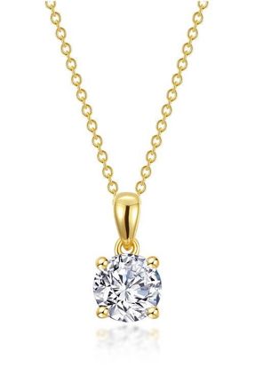 Lafonn Simulated Diamond Solitaire Necklace in White at Nordstrom, Size 20