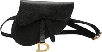 Dior Pre-owned Belt Bags, female, Black, Size: ONE SIZE Pre-owned Saddle 2way Waist Shoulder Bag