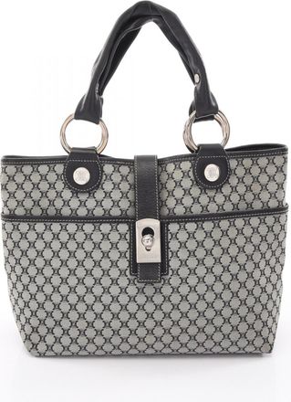 Celine Black Gray Canvas Leather Handbag Tote Bag (Pre-Owned)