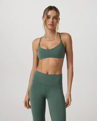 Vuori Clothing AllTheFeels Strappy Back Bra | Agate Green | XS, Size Extra Small