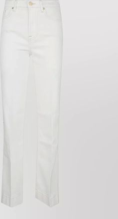 7 For All Mankind denim high-rise flared tailorless trousers