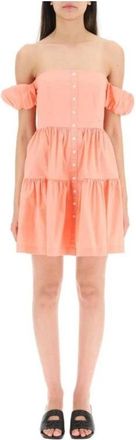 Staud St 1231Pa-P Katoenen Casual Jurk - Dames - Korte kleedjes - Oranje - S - Katoen - Kleedjes
