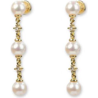 Classicharms Juliette Pearl Drop Earrings in Gold at Nordstrom