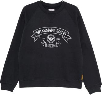 Emporio Armani Felpa in jersey con stampa Jeans - - Sweatshirts & Hoodies - Uomo - Blu - M