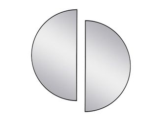 Vente-Unique Juego de 2 espejos semicirculares design de metal - Ancho 50 x Alt. 100 cm - Negro - GAVRA