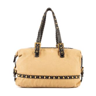 Fendi Pre-owned Womens Studded Handbag - Beige - One Size