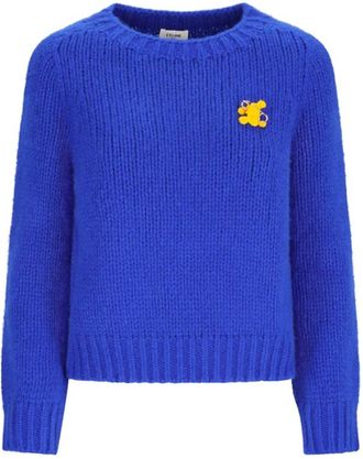 Celine Cashmere Knitwear, female, Blue, Size: XS Crewneck Sweater