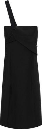 Hyein Seo one-shoulder midi dress - women - Polyester/Polyurethane - 3 - Black