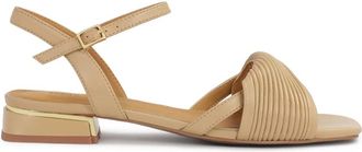 Kazar Lage leren sandalen - Dames - Sandalen met hakken - Beige - 39 EU - Schoenen