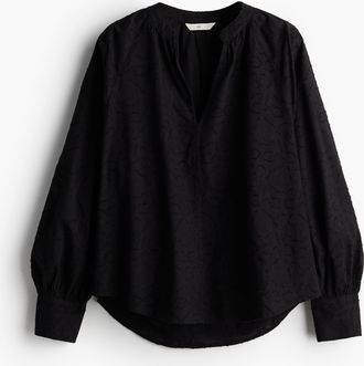 H&M Jacquardbluse - Schwarz