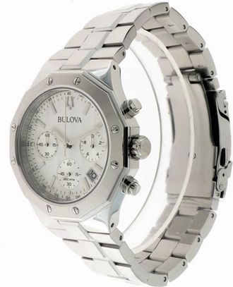 Bulova Octagon Chronograaf Stalen Horloge - Dames - Horloges - Grijs - ONE Size - Accessoires