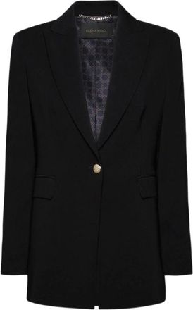 Elena Miro Dames, Jassen, Zwart, Maat: M Leer