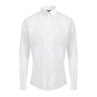 Dolce & Gabbana Witte Katoenen Overhemd voor Mannen - Heren - Casual Overhemden - Wit - XS - Katoen - Overhemden