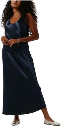 Greek Archaic Kori Kleedjes, Dames, Blauw, M, Navy Midi Jurk