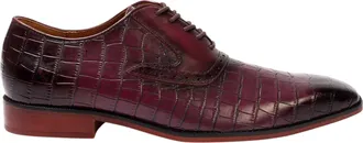 Giorgio Oxford-schoenen voor heren van Croc-volnerfleer (Maroon)