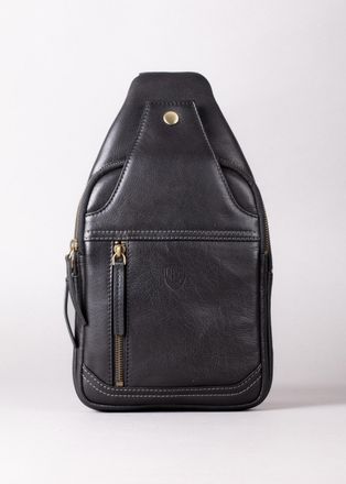 Lakeland Leather Mens Keswick Sling Bag in Black