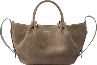 Max Mara Tassen, Dames, Bruin, ONE Size, Su&egrave;de, Kleine Su&egrave;de Shopper
