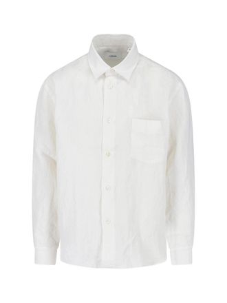 Lardini White Long-Sleeved Front Pocket Shirt