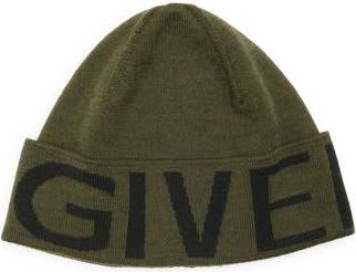 Givenchy Logo Wool Beanie in Khaki Multi at Nordstrom Rack