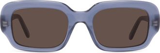 Loewe 51mm Rectangular Sunglasses in Shiny Light Blue /Brown at Nordstrom