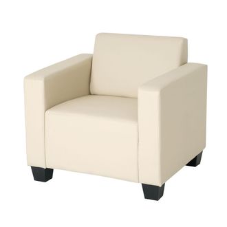 Hhg Hhg - Salotto Modulare Componibile Lounge Moderno Lione N71 Ecopelle Poltrona Avorio