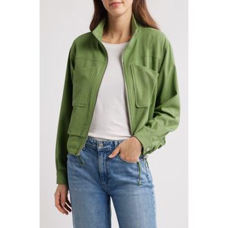 Wit & Wisdom Double Layer Front Zip Jacket in Willow Green at Nordstrom, Size Medium