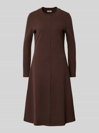 s.Oliver Red Label Leicht ausgestelltes Strickkleid aus Baumwoll-Mix in Dunkelbraun, Gr&ouml;&szlig;e 40