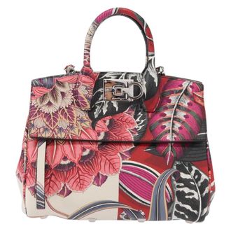 Ferragamo Studio Satchel Printed Leather Multicolour Leather Handbag (Pre-Owned)