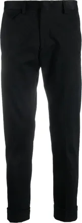 low brand low-rise cropped tailored trousers - men - Cotton/Spandex/Elastane - 35 - Black