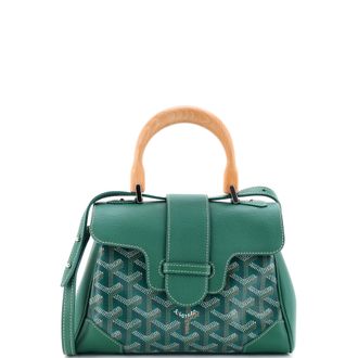 Goyard Saigon Top Handle Bag Coated Canvas with Leather Mini