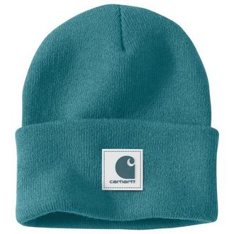 Carhartt Work in Progress Rubber Patch Watch Cap Beanie M&uuml;tze f&uuml;r Herren | t&uuml;rkis