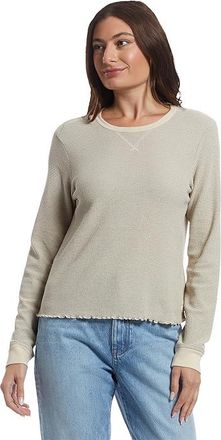 Toad&Co Foothill Long Sleeve Crew II Womens Clothing Heather Grey Stripe : LG, Cotton/Polyester