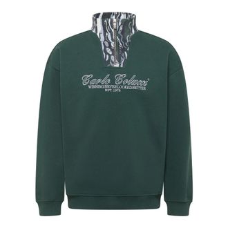 Carlo Colucci Troyer - Heren - Sweatshirts - Groen - M - Katoen - Hoodies & sweatvesten
